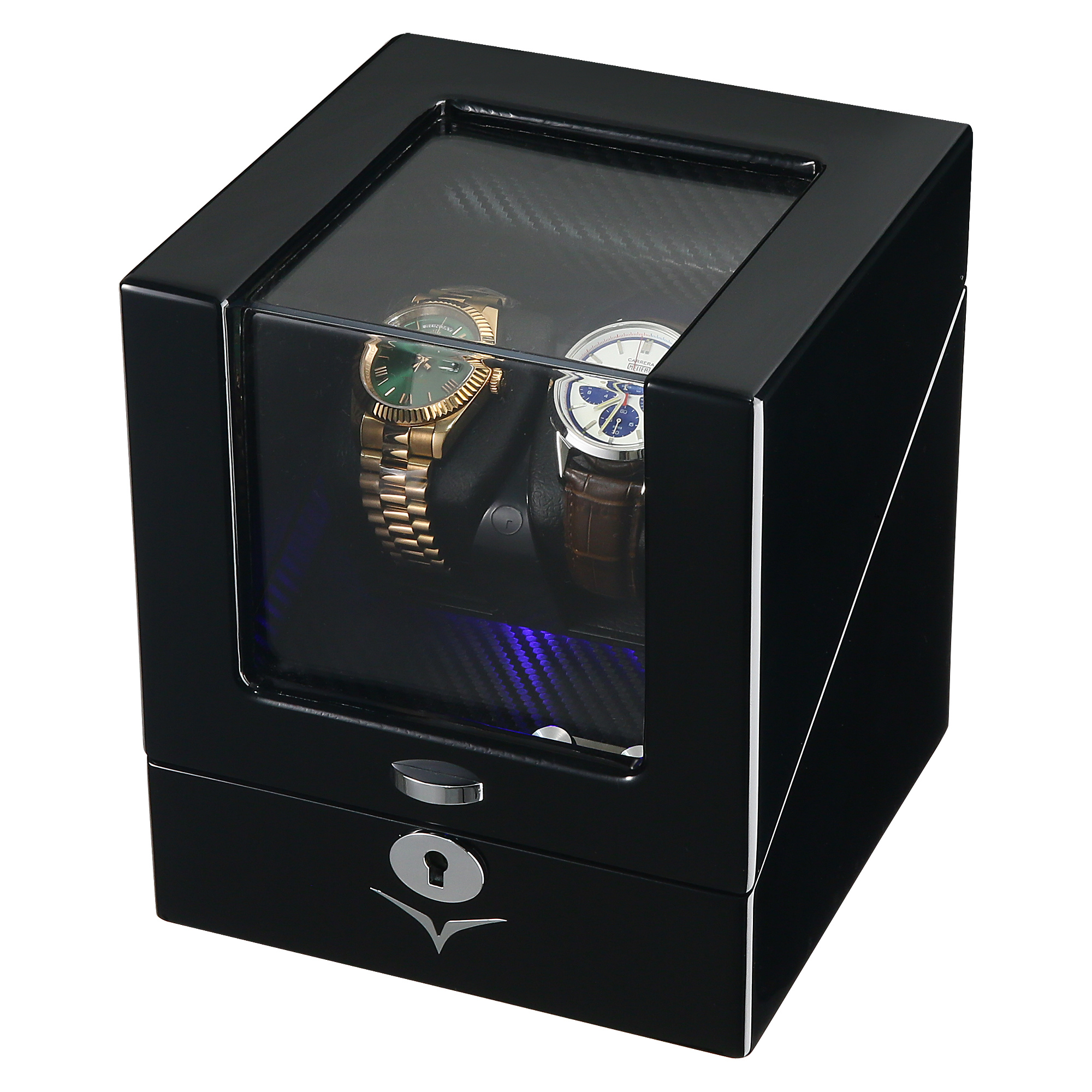 Seconds - Lindeman Black Watch Winder Box for 2 Watches (Single Rotor)
