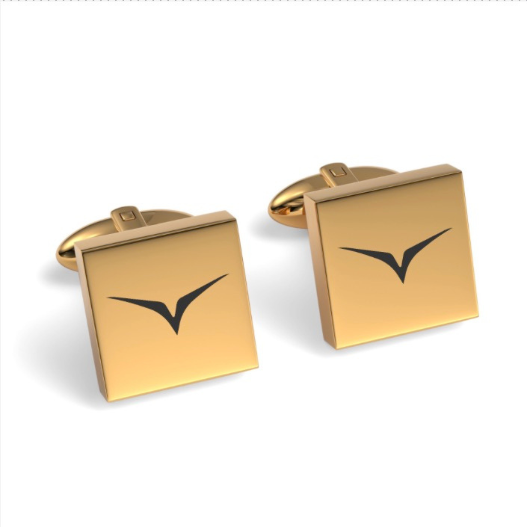 Custom Logo Engraved Square Cufflinks