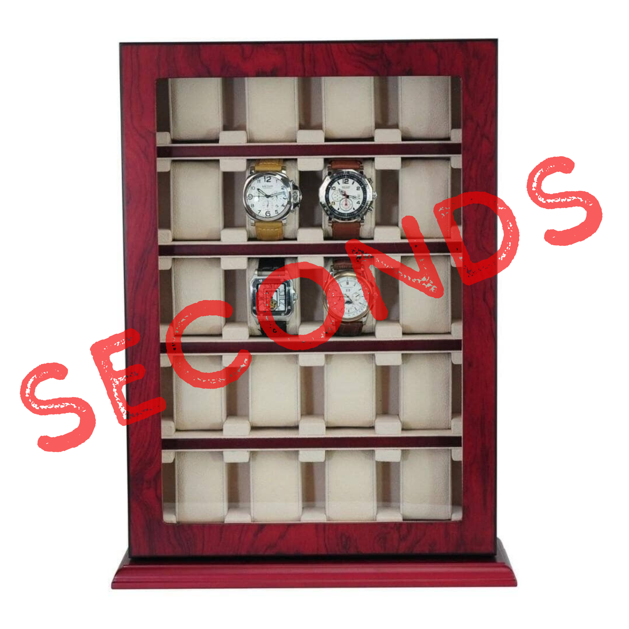 Seconds - Bubinga Wooden Watch Cabinet for 20 (A)