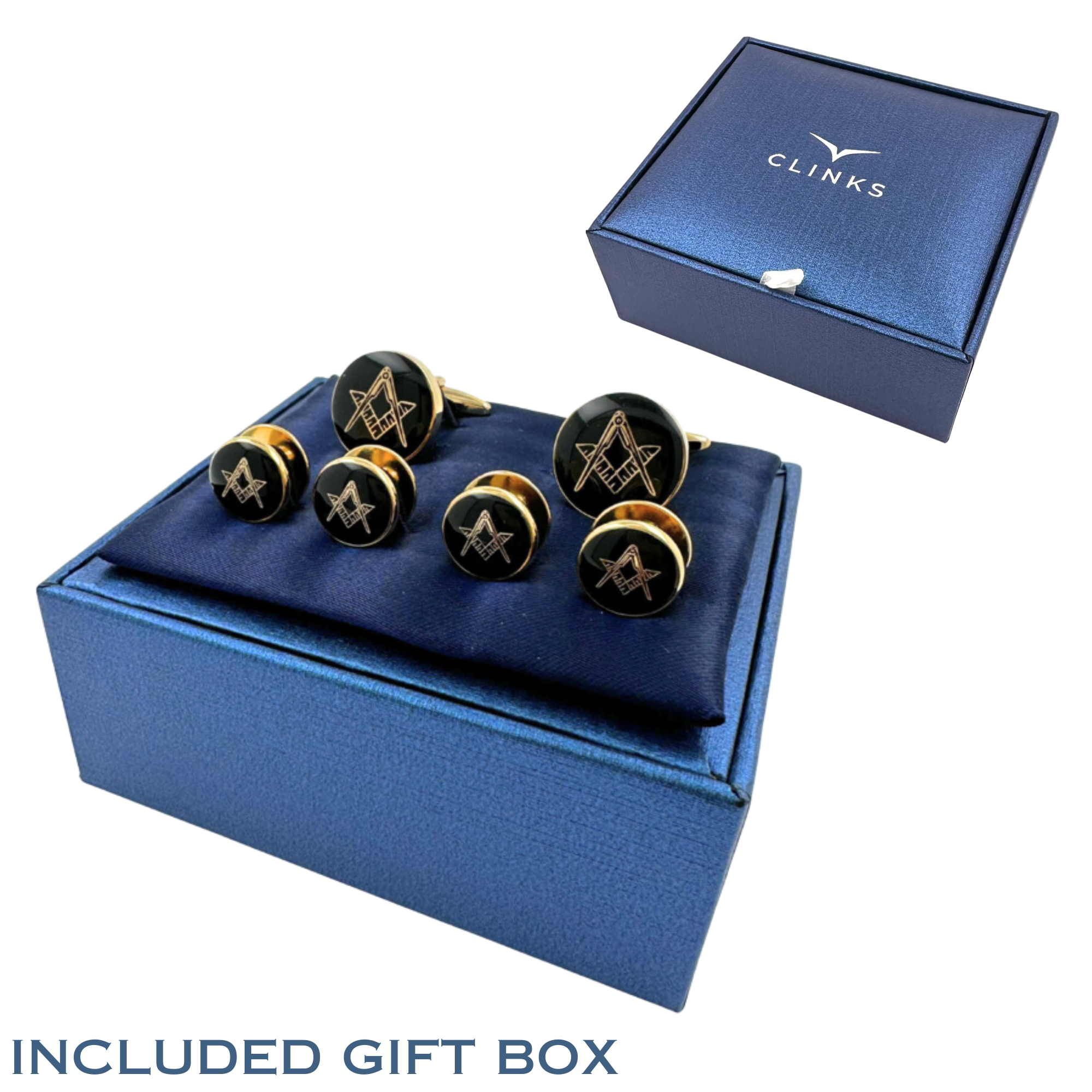Casino Playing Cards Rose Gold Cufflinks and Stud Set