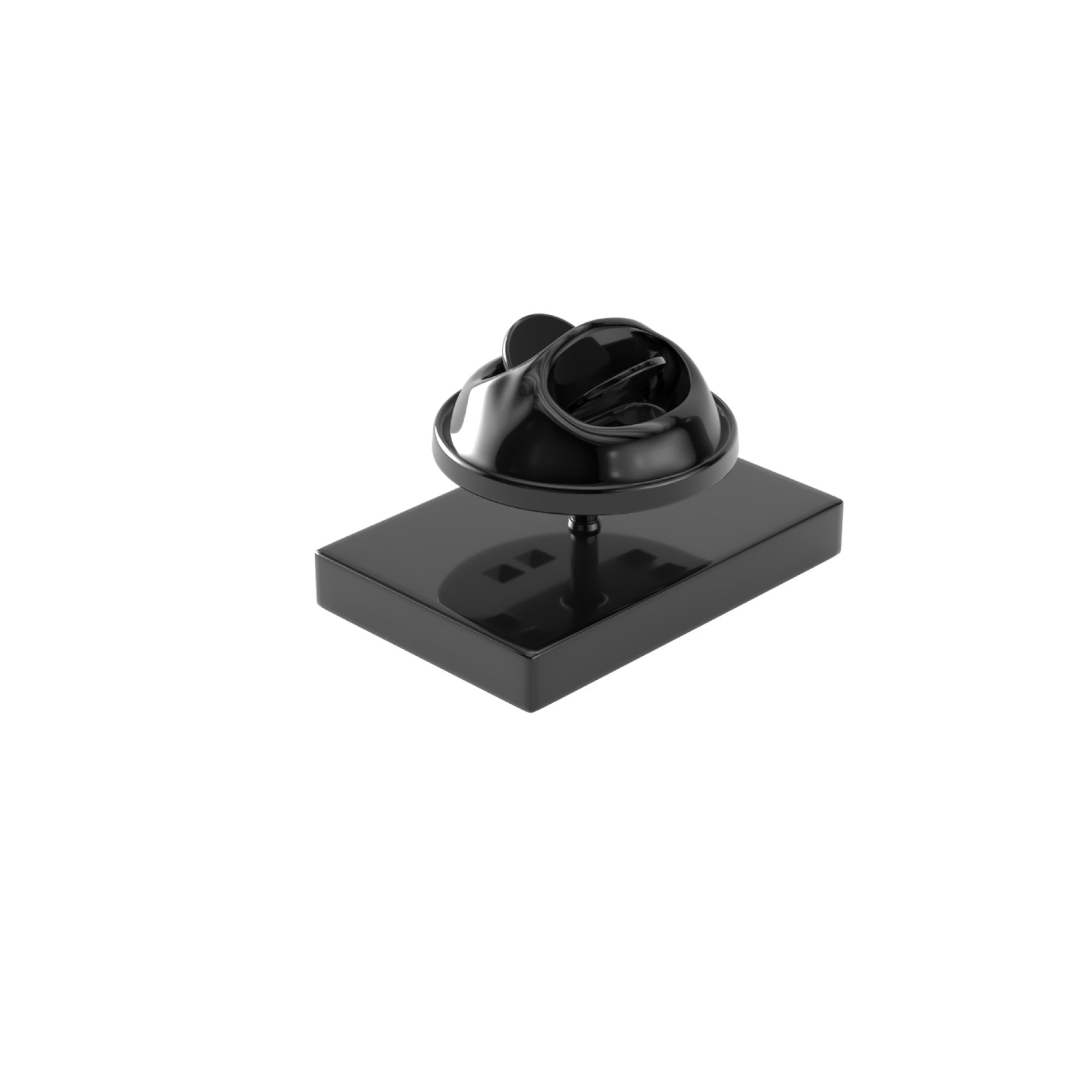 Rectangle Shiny Black Engravable Lapel Pin