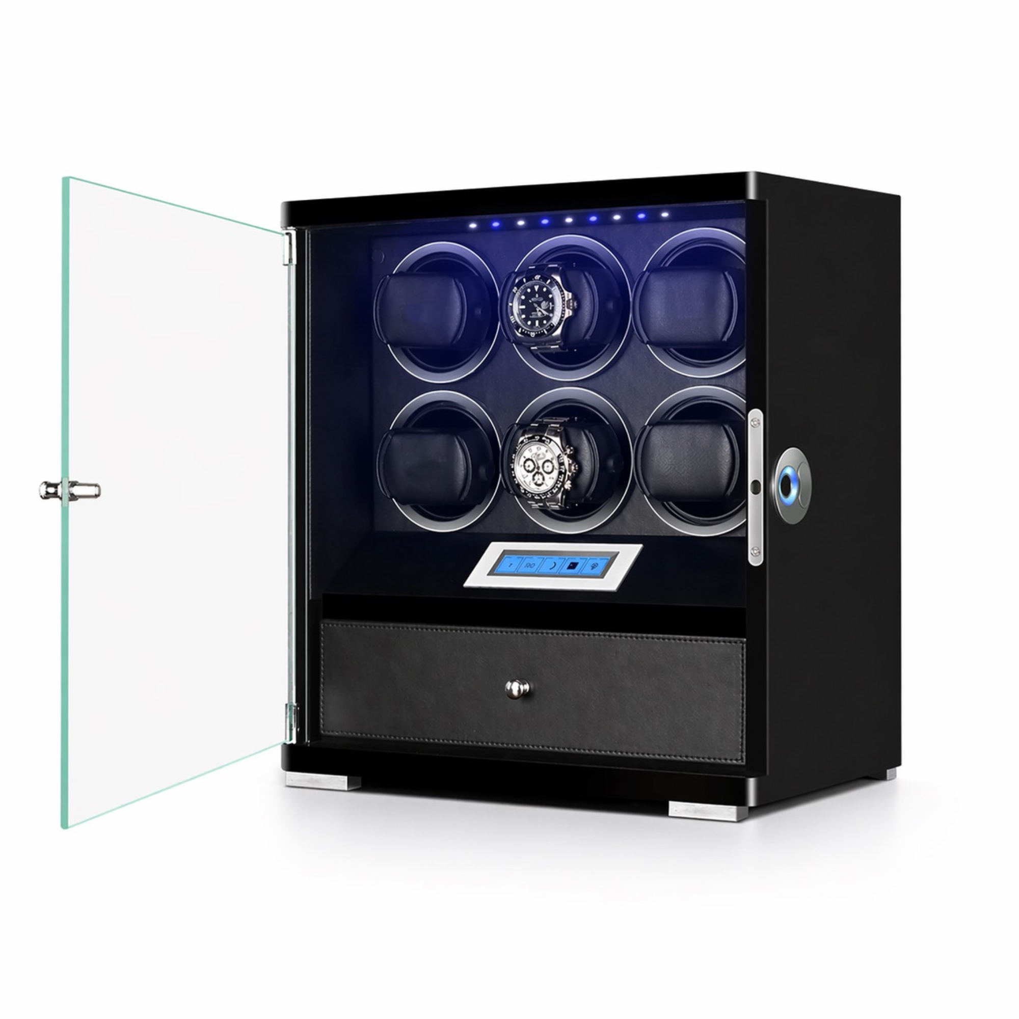 Daylesford 6 Watch Winder in Black (Fingerprint Lock Only)