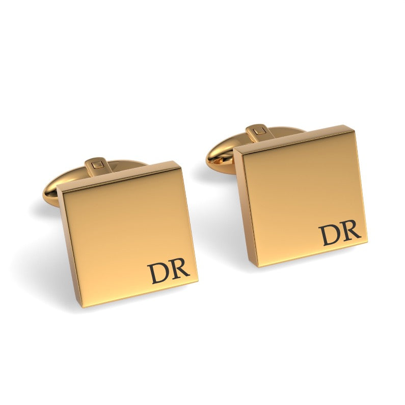 Initials Engraved Square Cufflinks
