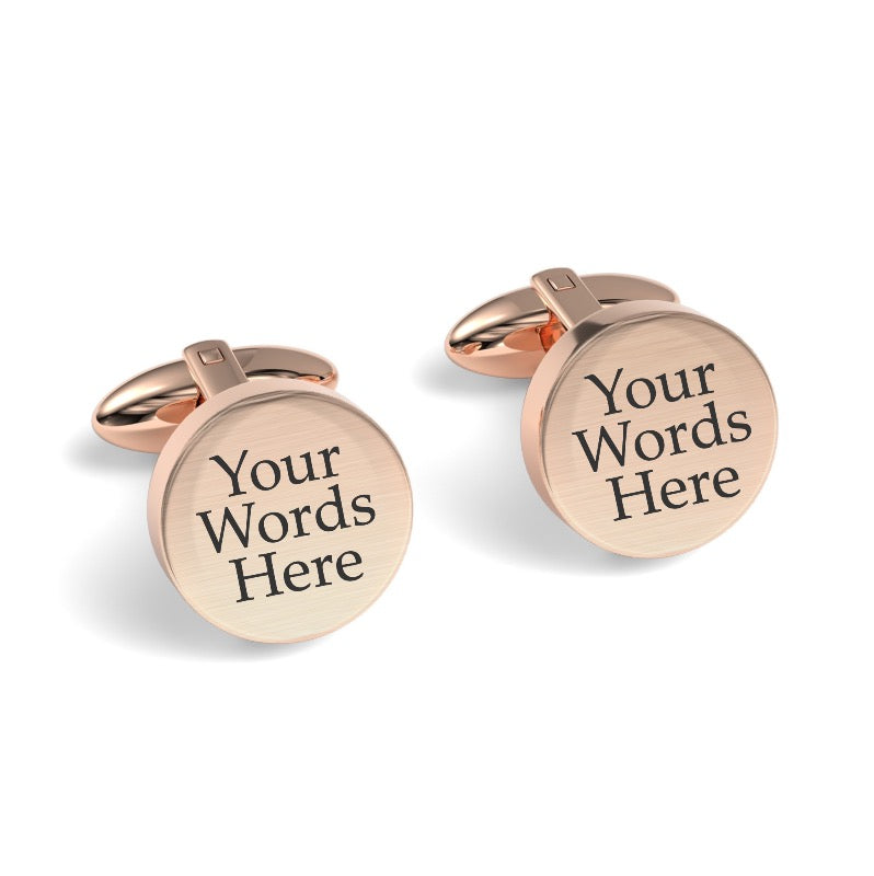 Your Words Here Engraved Round Cufflinks