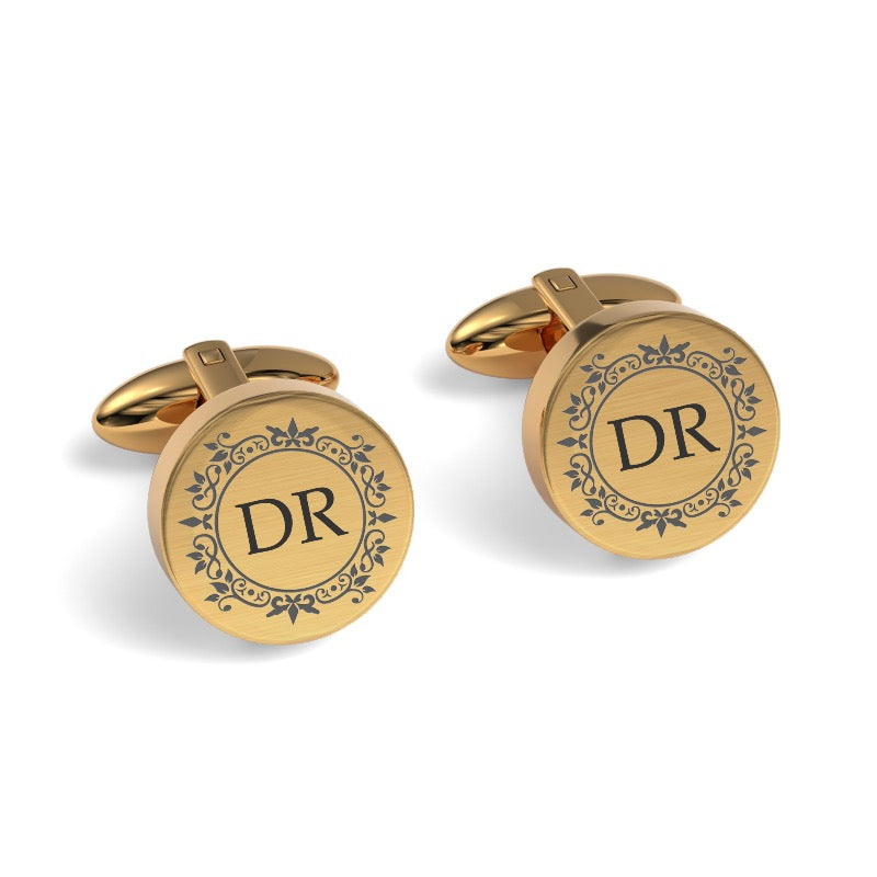 Elegant Engraved Initials Cufflinks