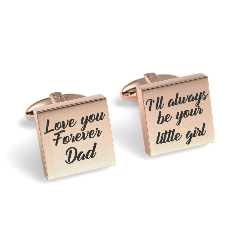 Love You Forever Dad Engraved Square Cufflinks