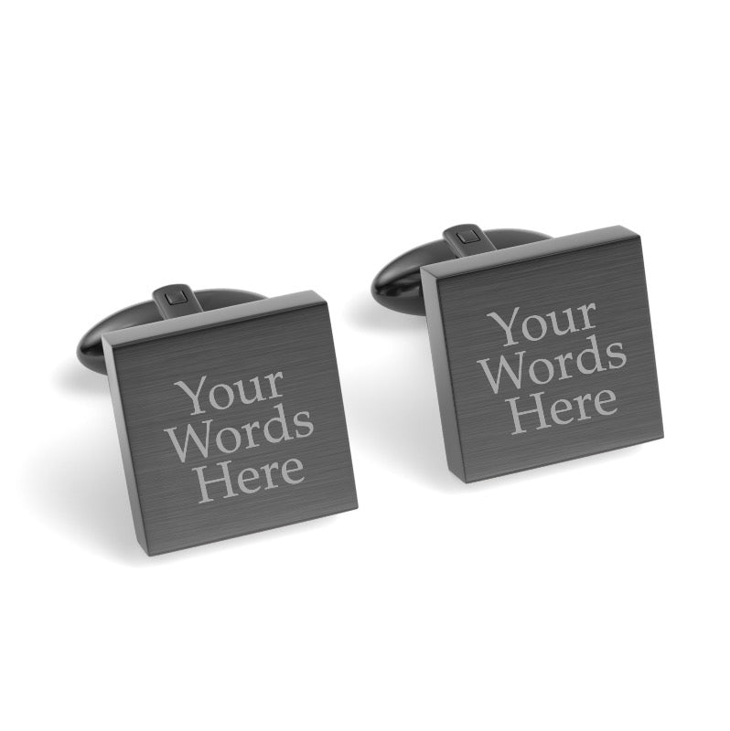 Custom Word Engraved Square Cufflinks