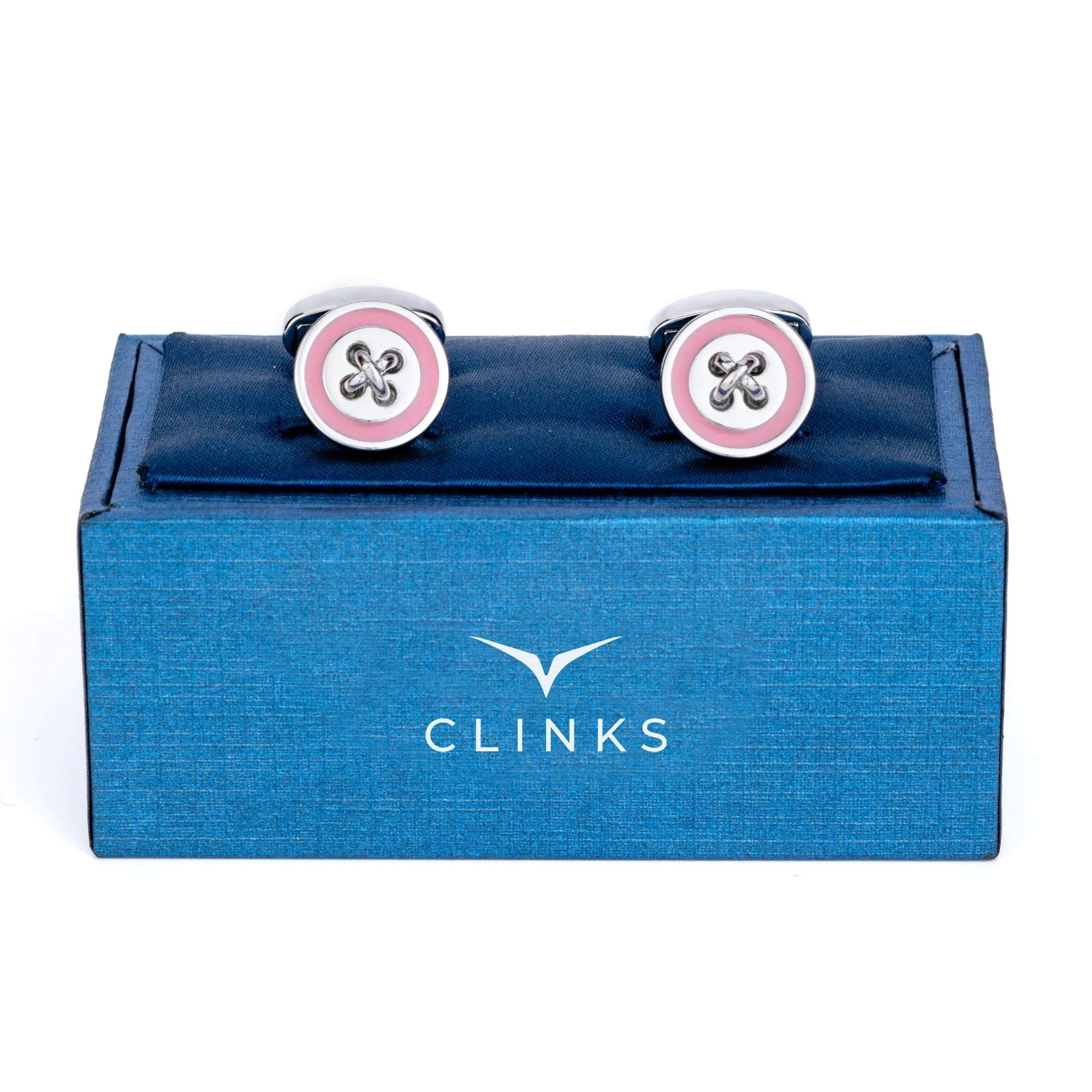 Pink Button Cufflinks Classic & Modern Cufflinks Clinks Australia