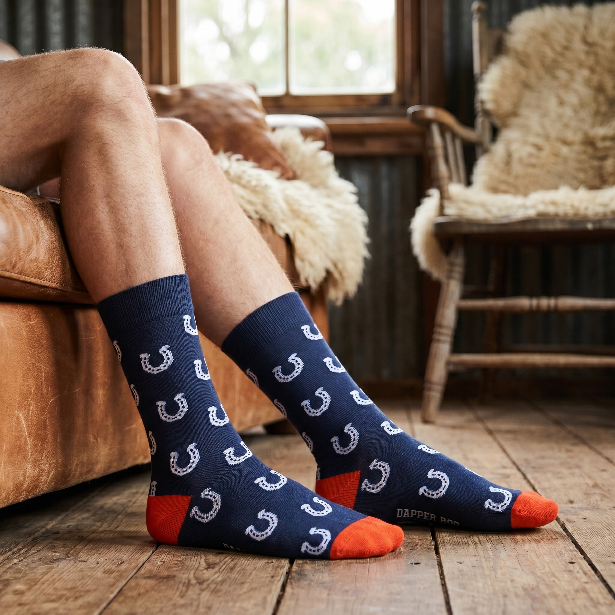 Horseshoes Socks by Dapper Roo lifestyle image - Nano Banana 2 #1