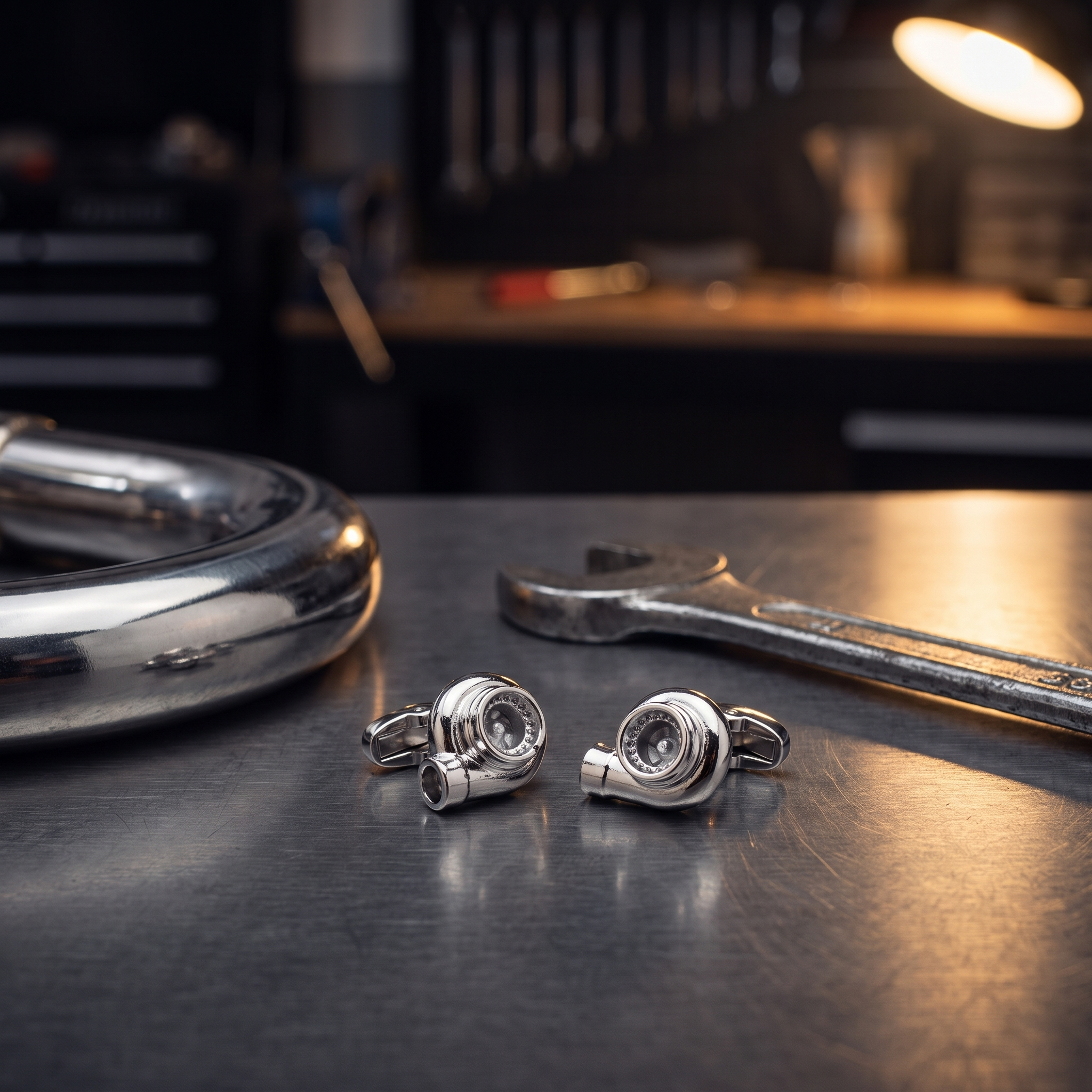 Silver Turbo Cufflinks — other shot