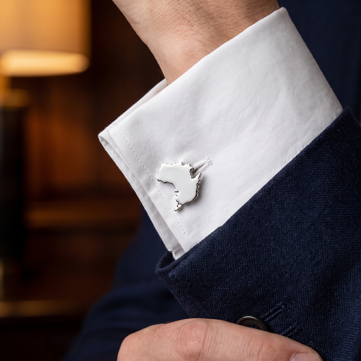 Outline Australian Map Cufflinks — lifestyle shot