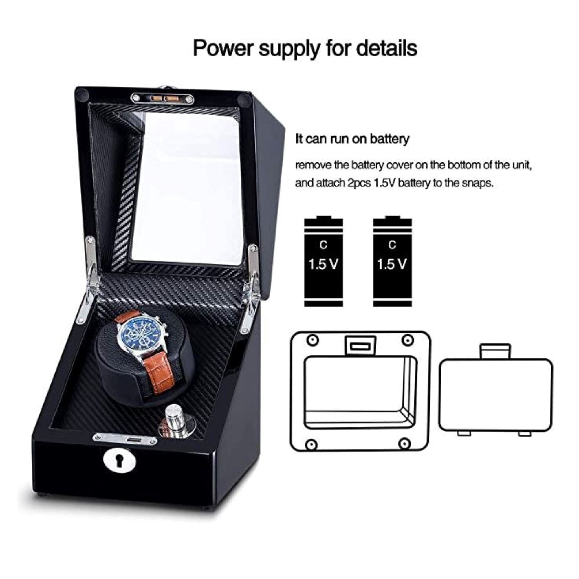 Seconds - Waratah Watch Winder Box for 1 Watch in Black Seconds Clinks