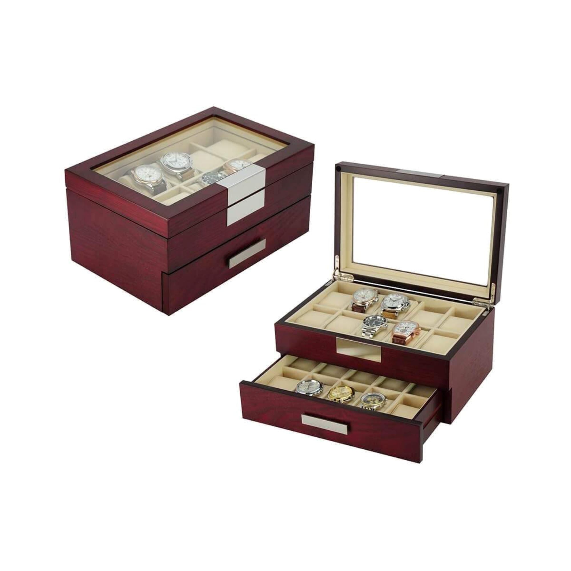 Seconds - Cherry Wooden Watch Box for 20 Watches Seconds Clinks