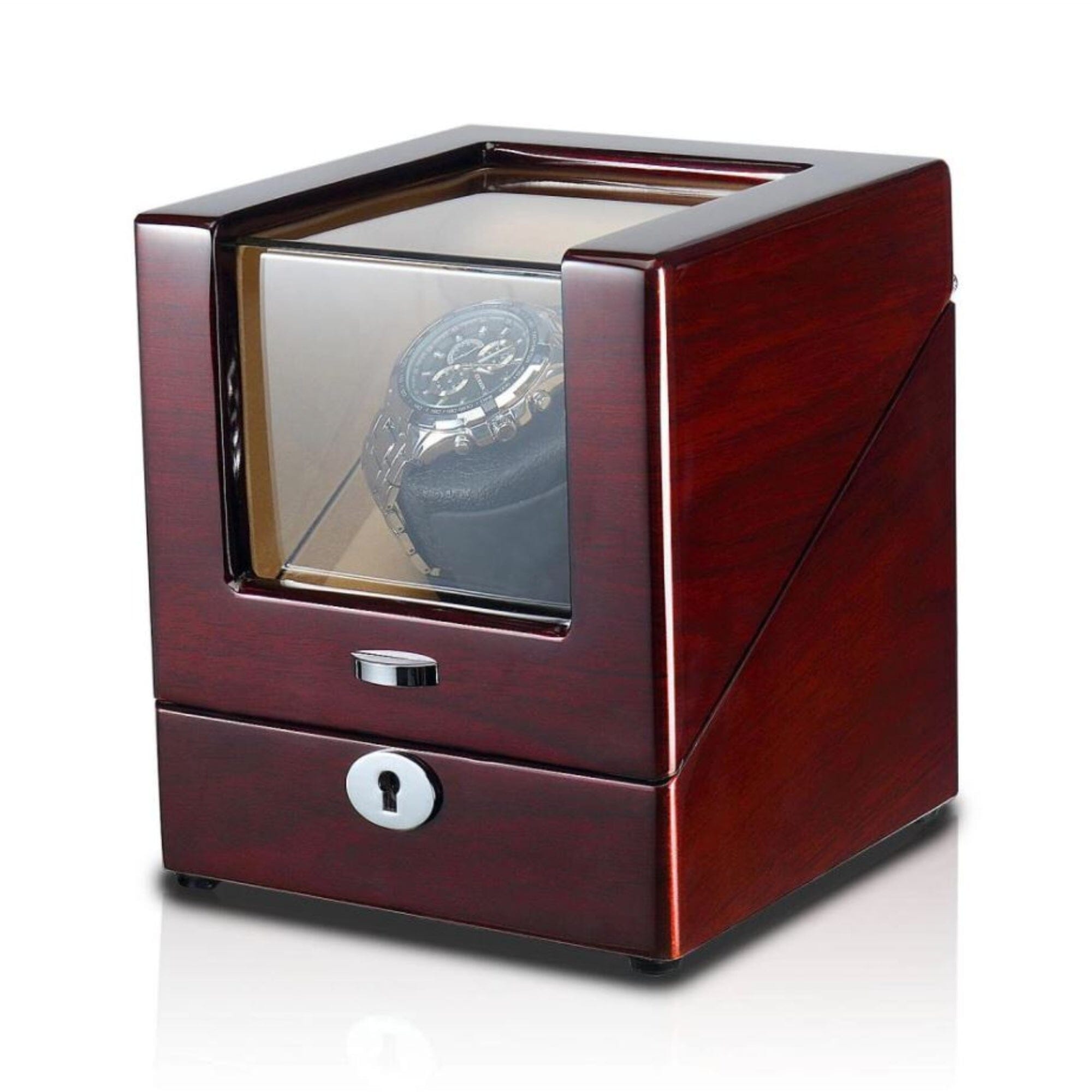 Seconds - Waratah Watch Winder Box for 1 Watch in Mahogany (i) Seconds Clinks