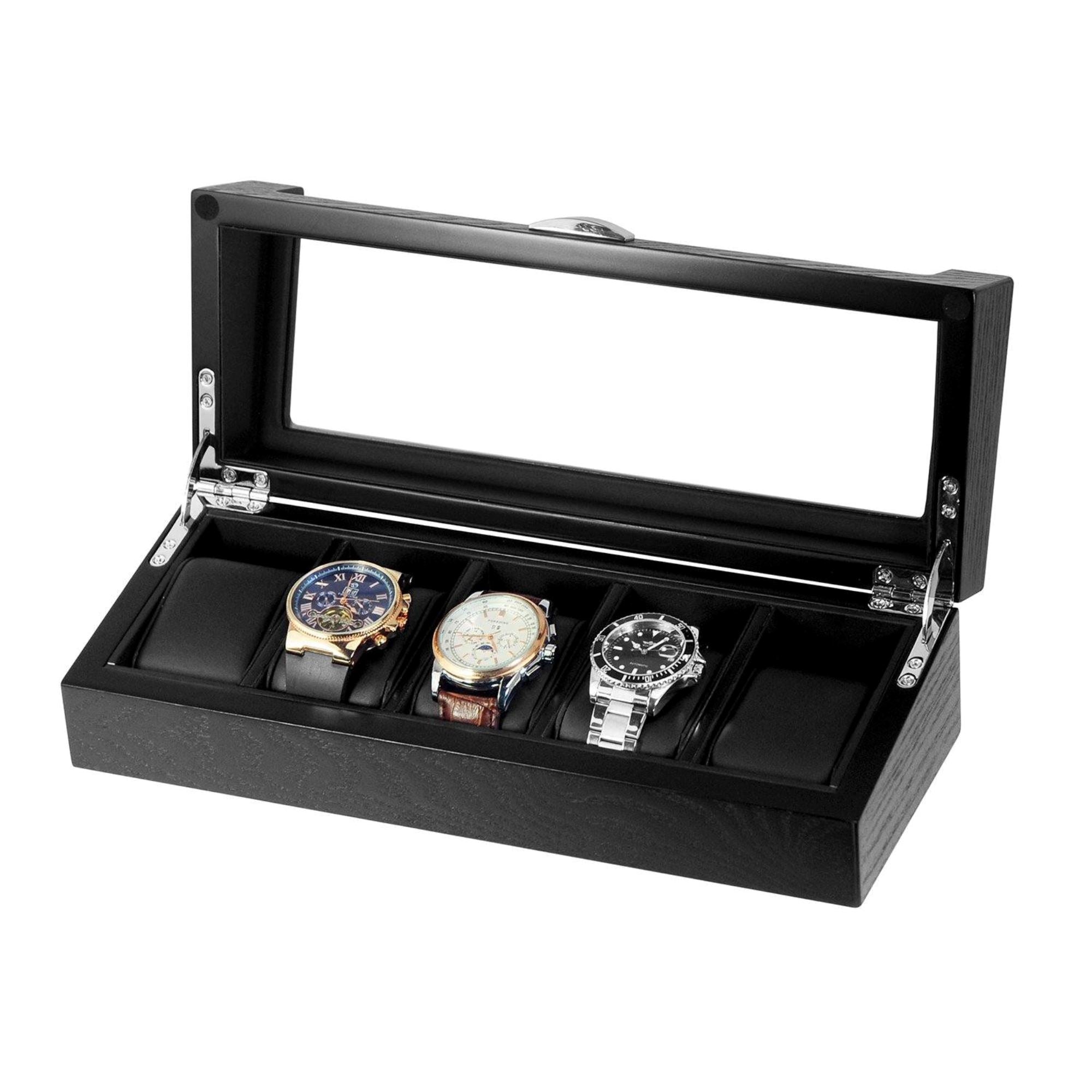 Seconds - 5 Slots Wooden Storage Watch Box (a) Seconds Clinks