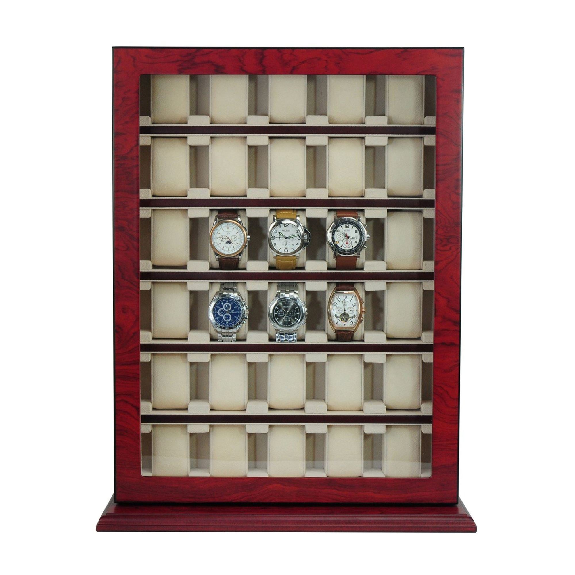 Seconds - Bubinga Wooden Watch Cabinet for 30 watches (a) Seconds Clinks