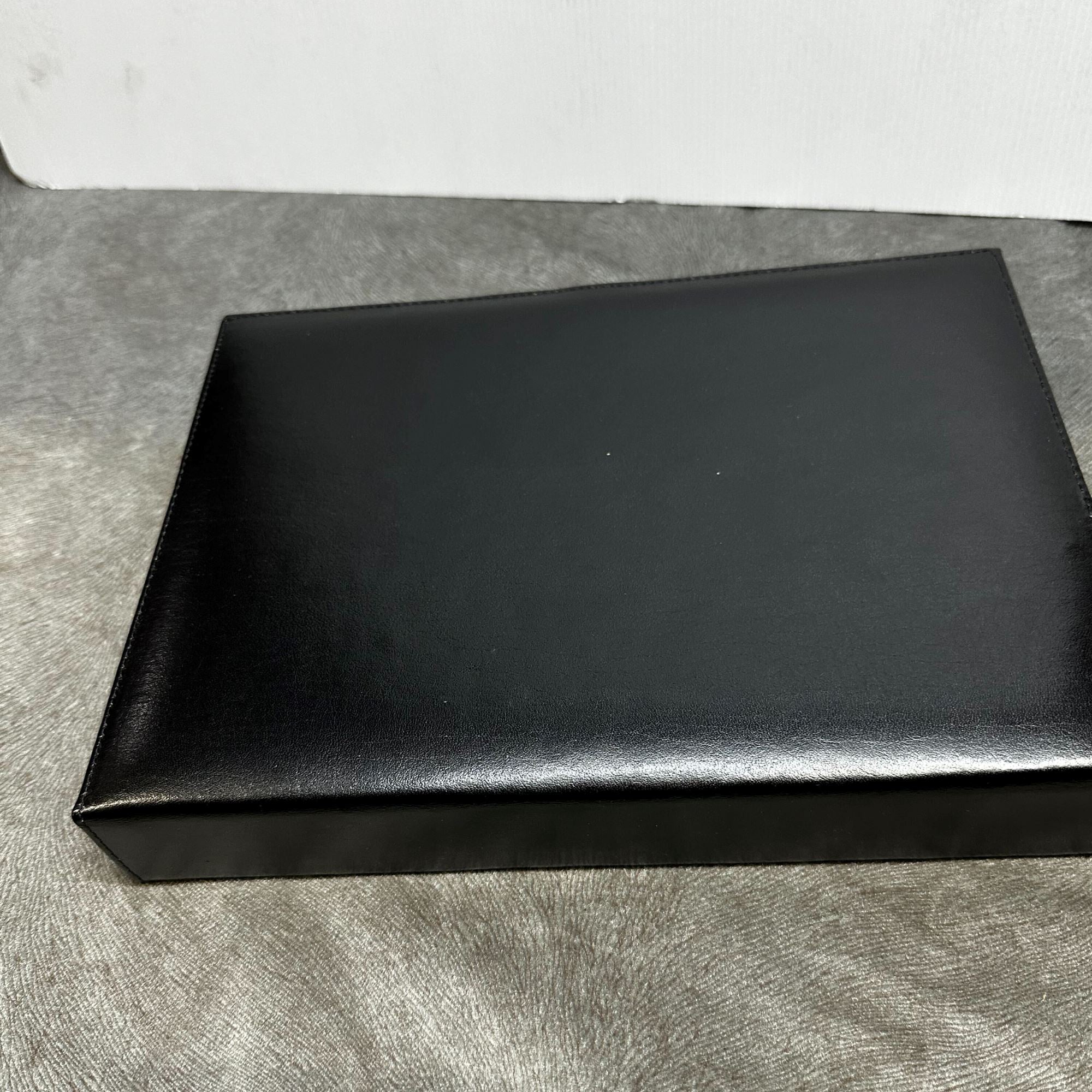 Seconds - 20 pair Bonded Leather Black/Purple Cufflink Storage Box Seconds Clinks Australia