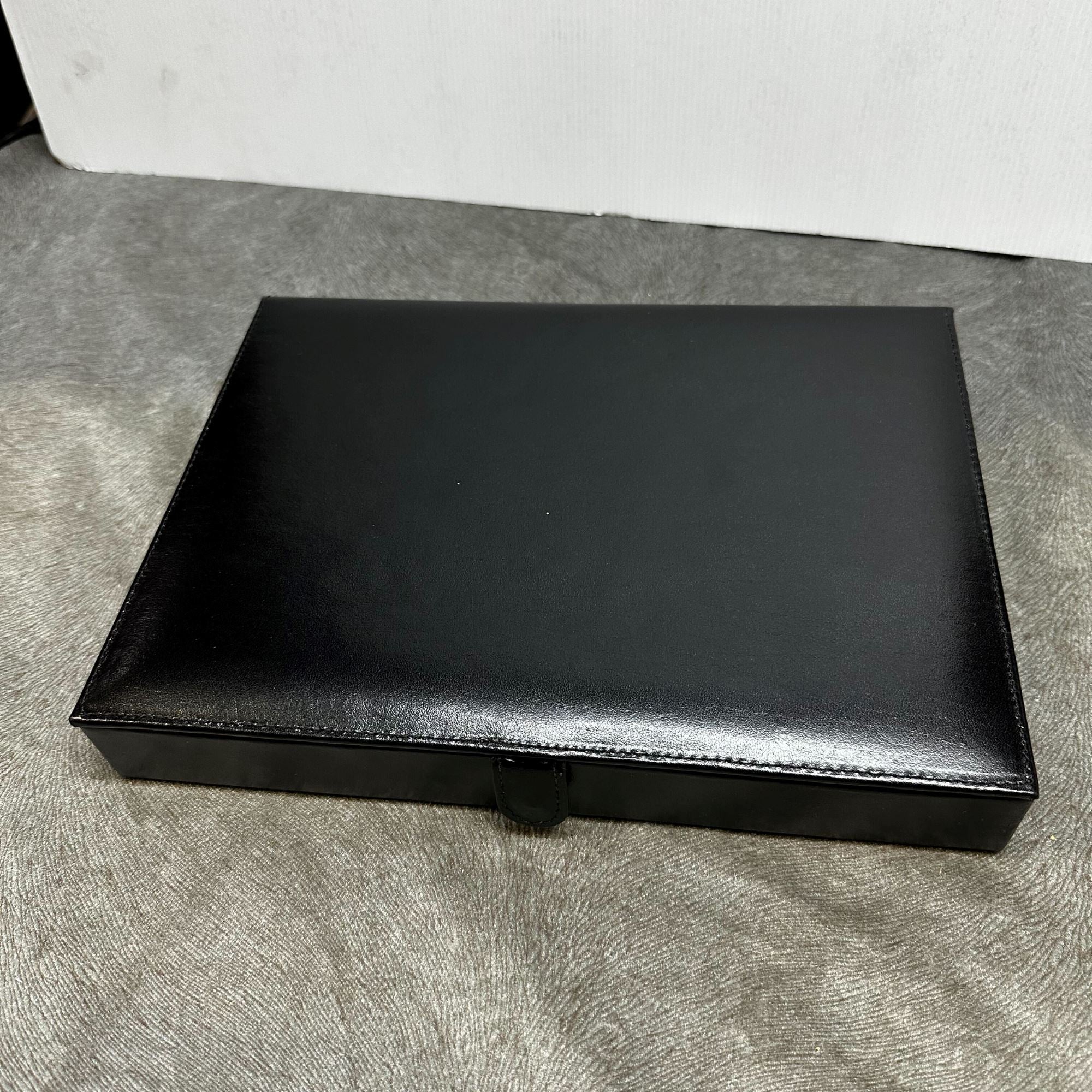 Seconds - 20 pair Bonded Leather Black/Purple Cufflink Storage Box Seconds Clinks Australia