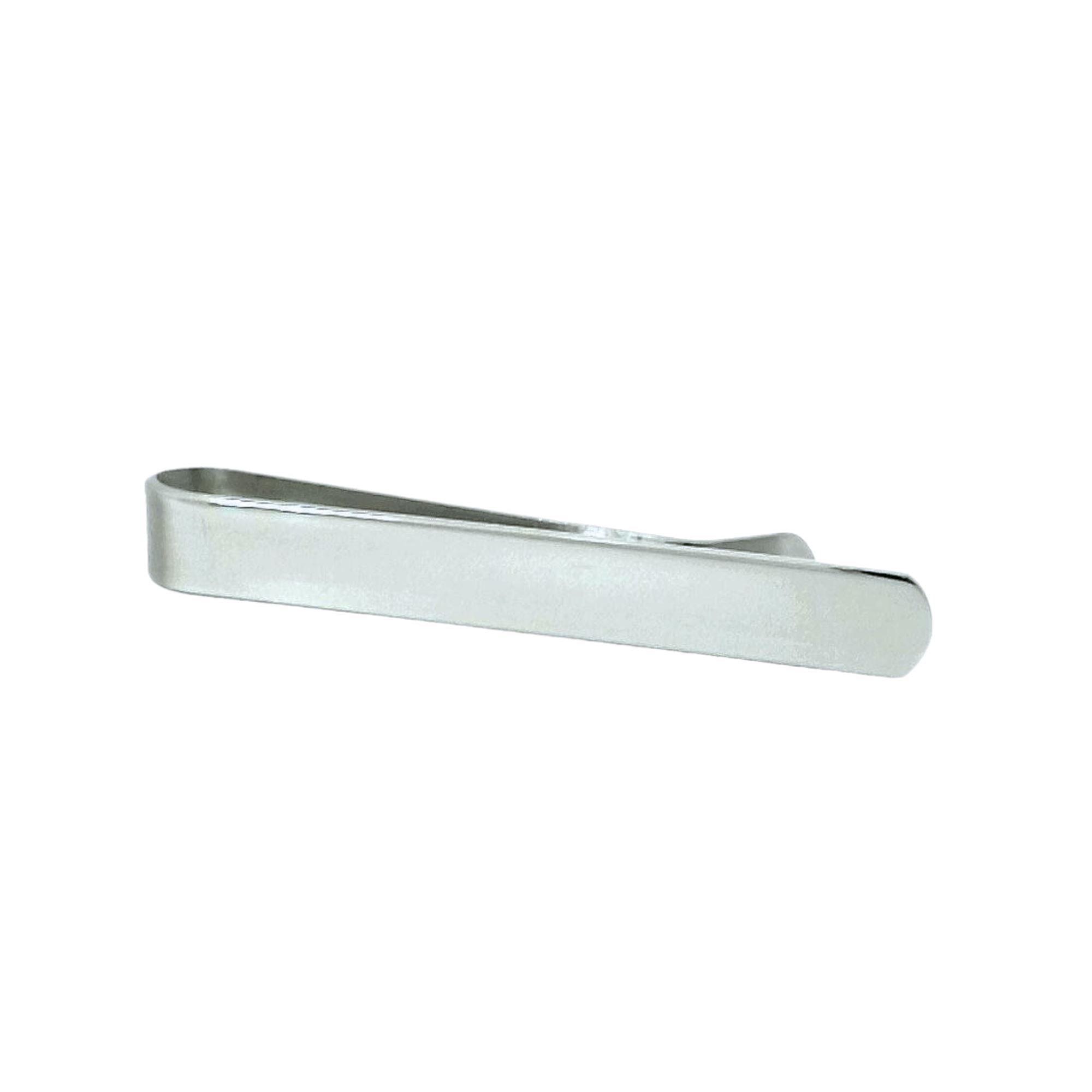 Shiny Silver Tie Bar with curved end 50mm Tie Bars Clinks Australia