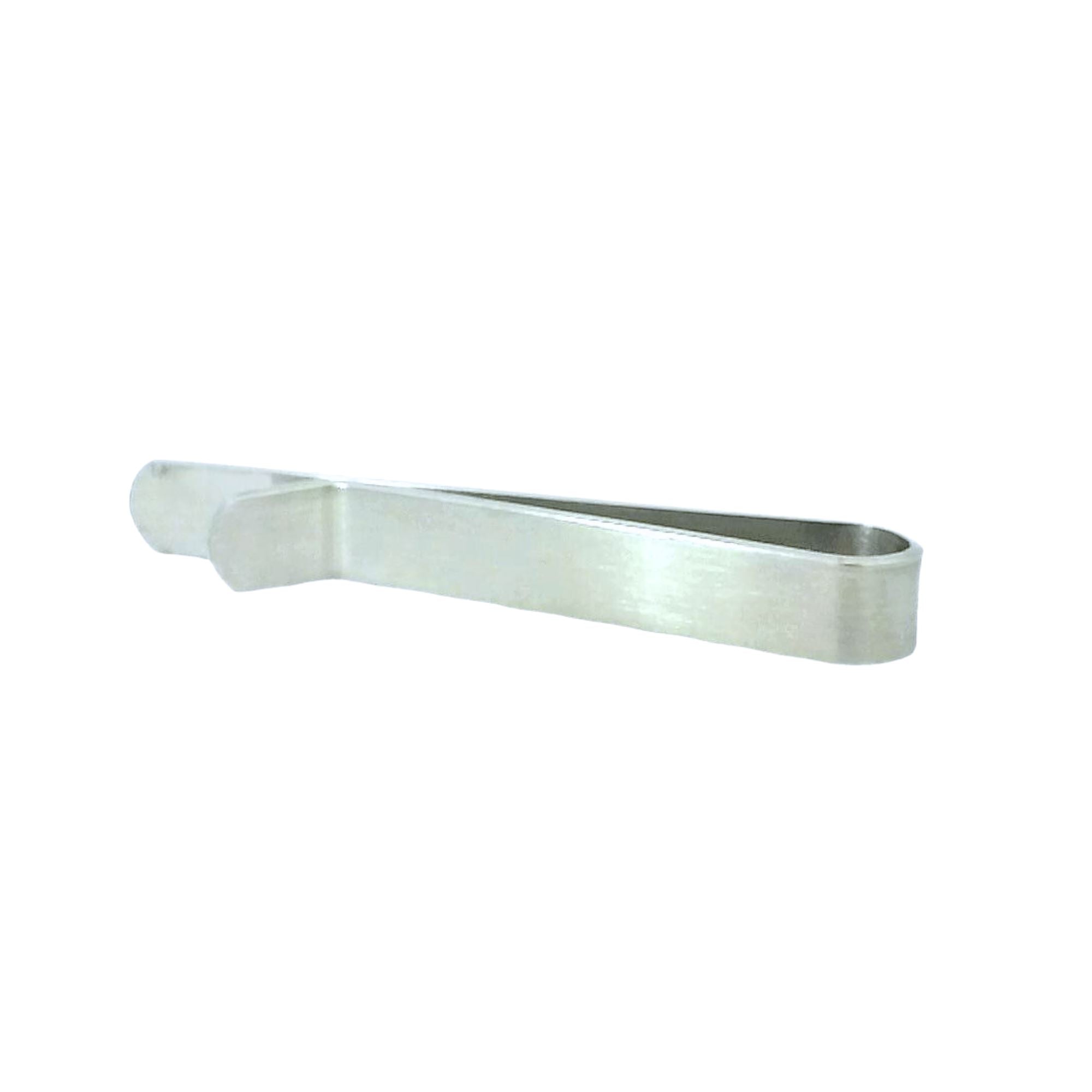 Shiny Silver Tie Bar with curved end 50mm Tie Bars Clinks Australia