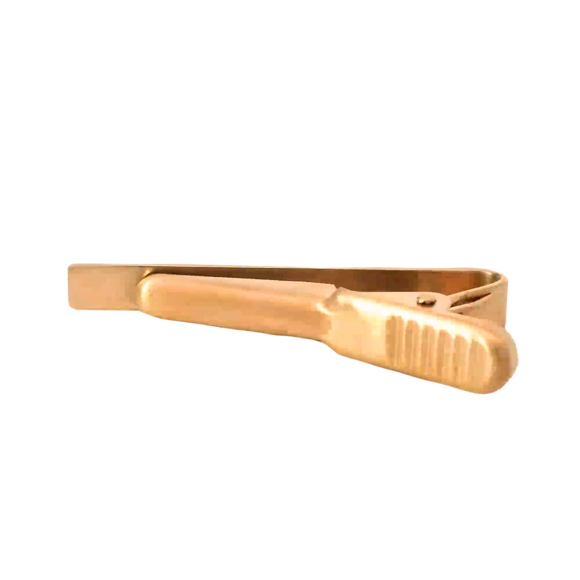 Small Brushed Rose Gold Tie Clip 40mm Tie Bars Clinks Australia