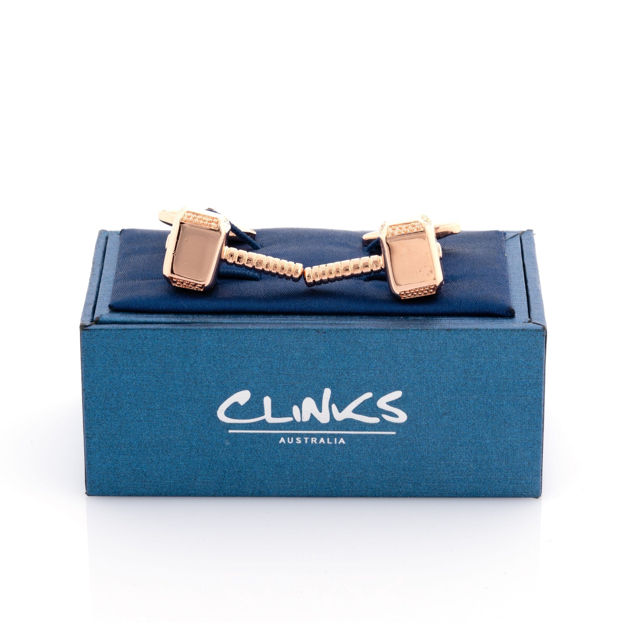 Thor Style Hammer Cufflinks Rose Gold Novelty Cufflinks Clinks Australia