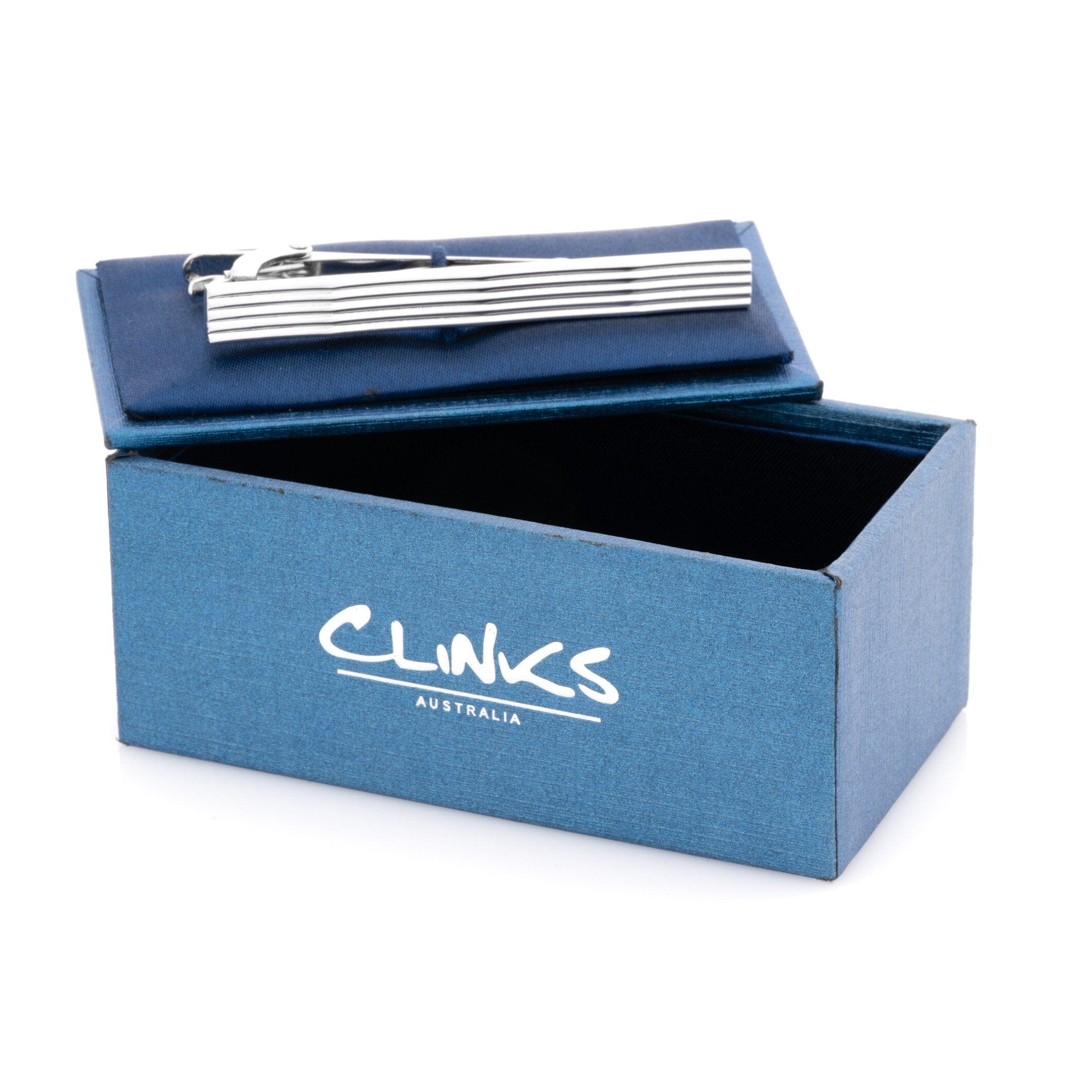 Silver Lines with Waves Tie Clip Tie Clips Clinks Australia