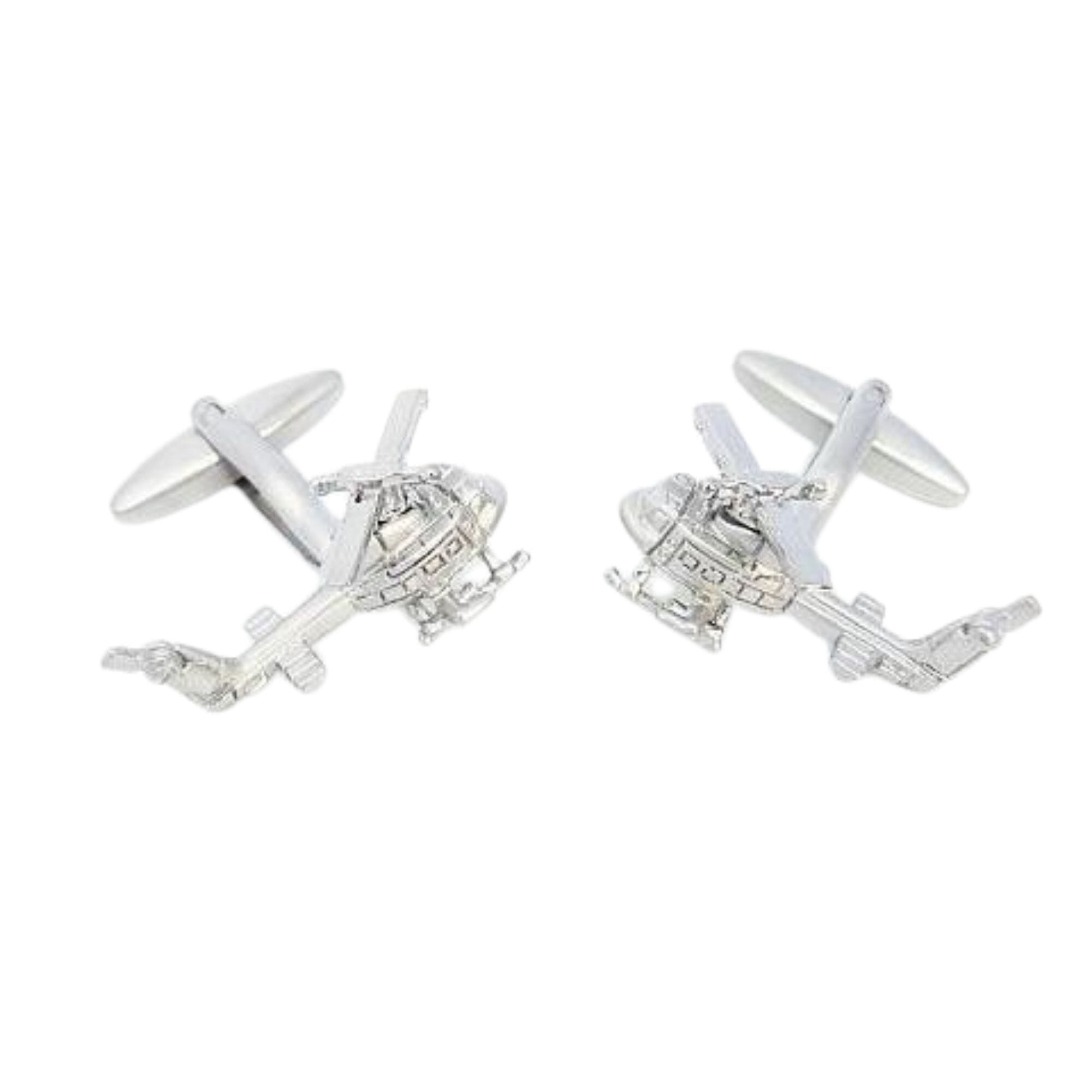 Chrome UH-1 Huey Helicopter Cufflinks Novelty Cufflinks Clinks Australia