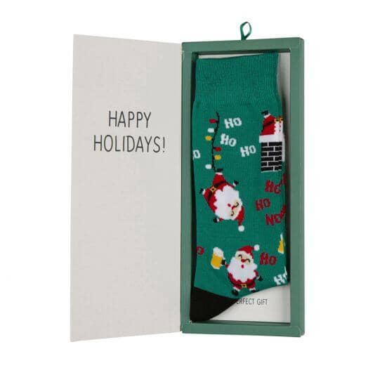 Xmas Ho Ho Sock with Card Socks Bamboozld