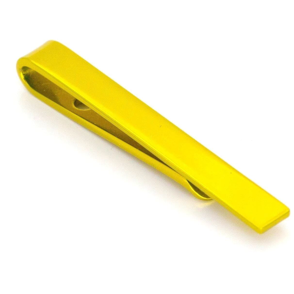 Yellow Metallic Small Tie Bar Tie Clips Clinks