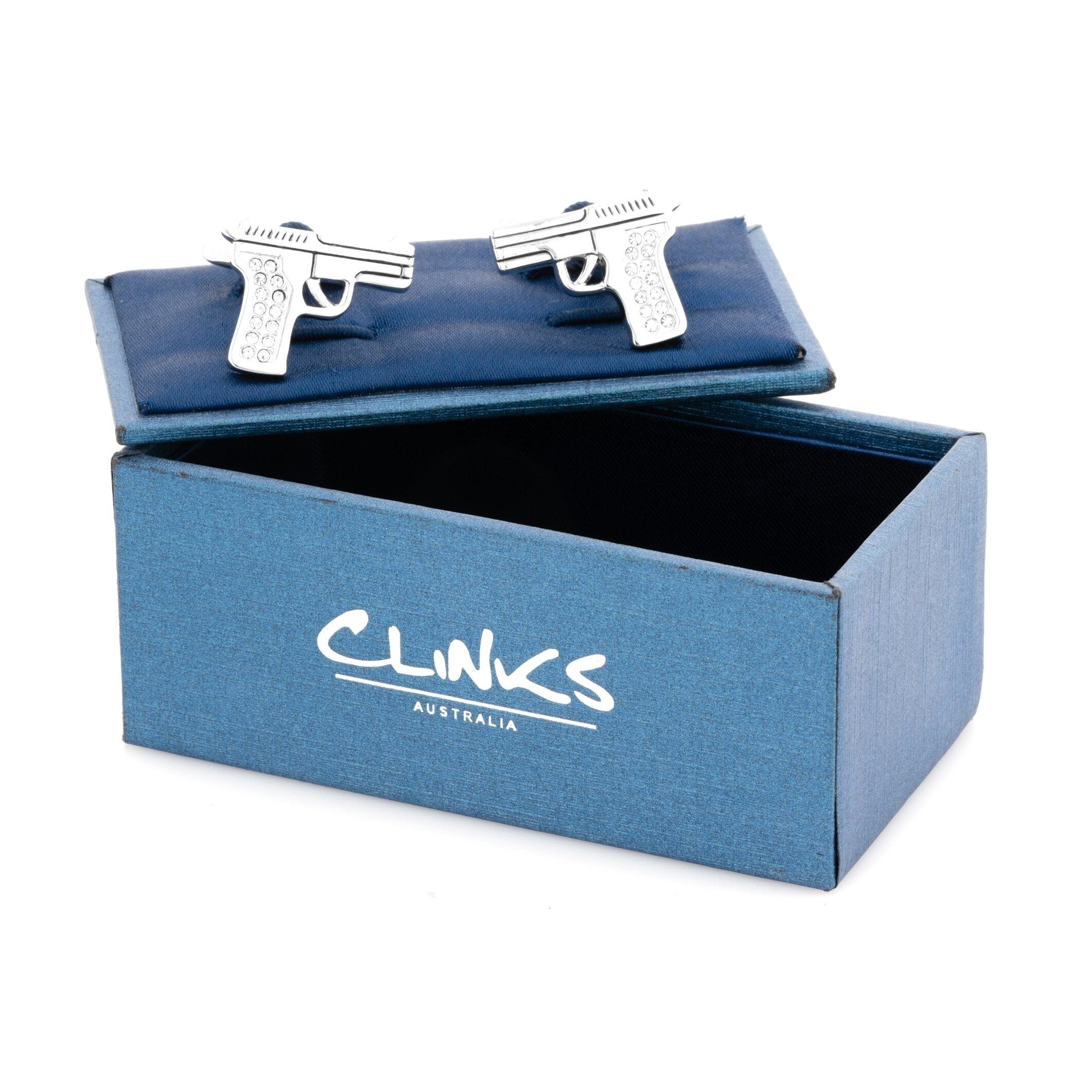 Crystal 9mm Hand Gun Cufflinks Novelty Cufflinks Clinks Australia
