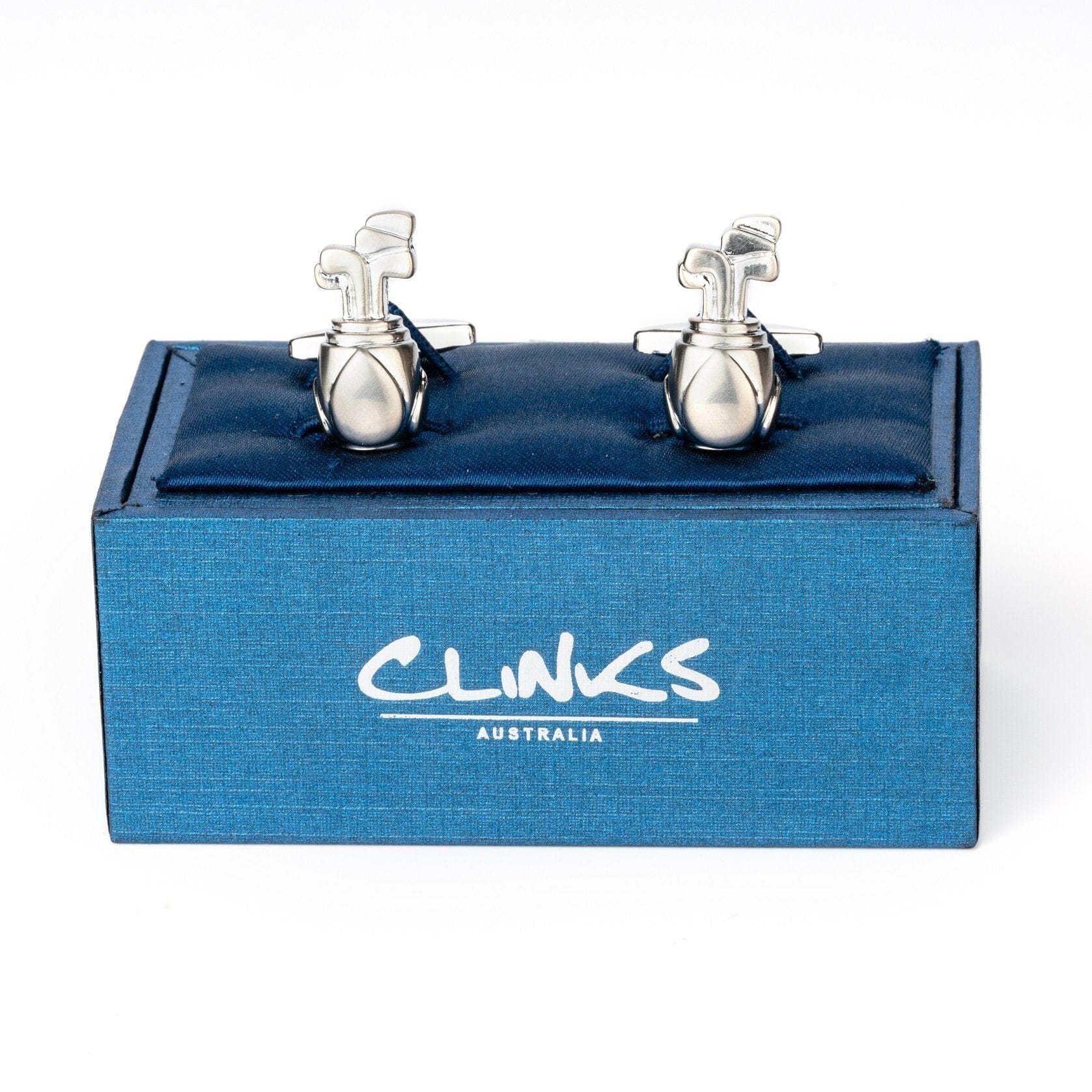 Silver Golf Bag with Clubs Cufflinks Novelty Cufflinks Clinks Australia