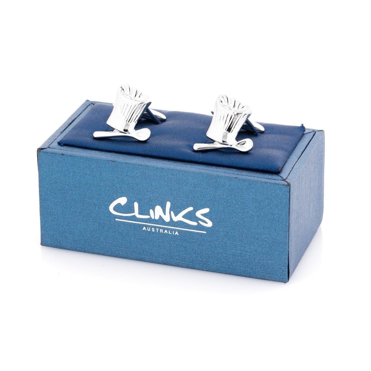 Chefs Hat & Spoon Silver Cufflinks Novelty Cufflinks Clinks Australia