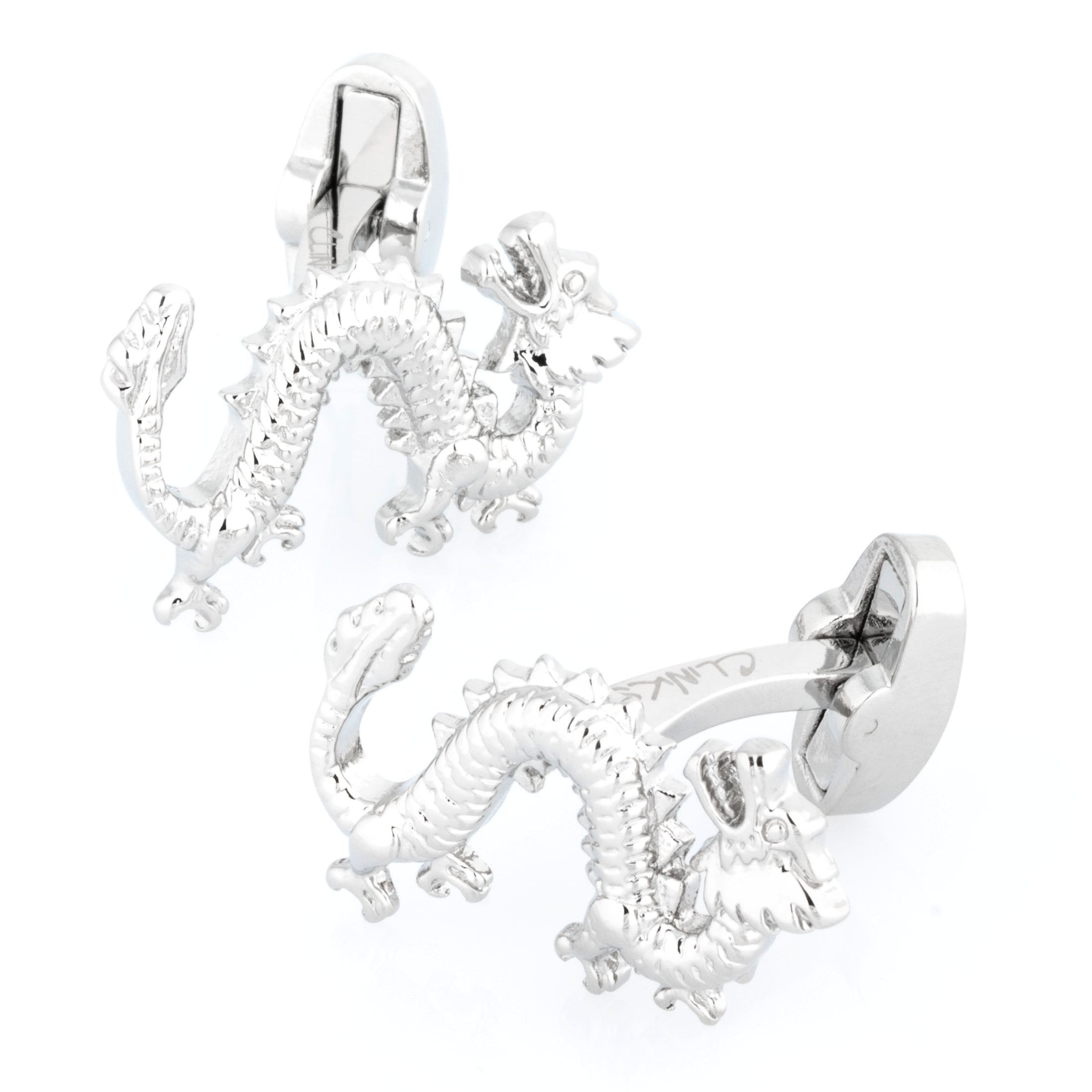 Silver Lucky Chinese Dragon Cufflinks Novelty Cufflinks Clinks Australia
