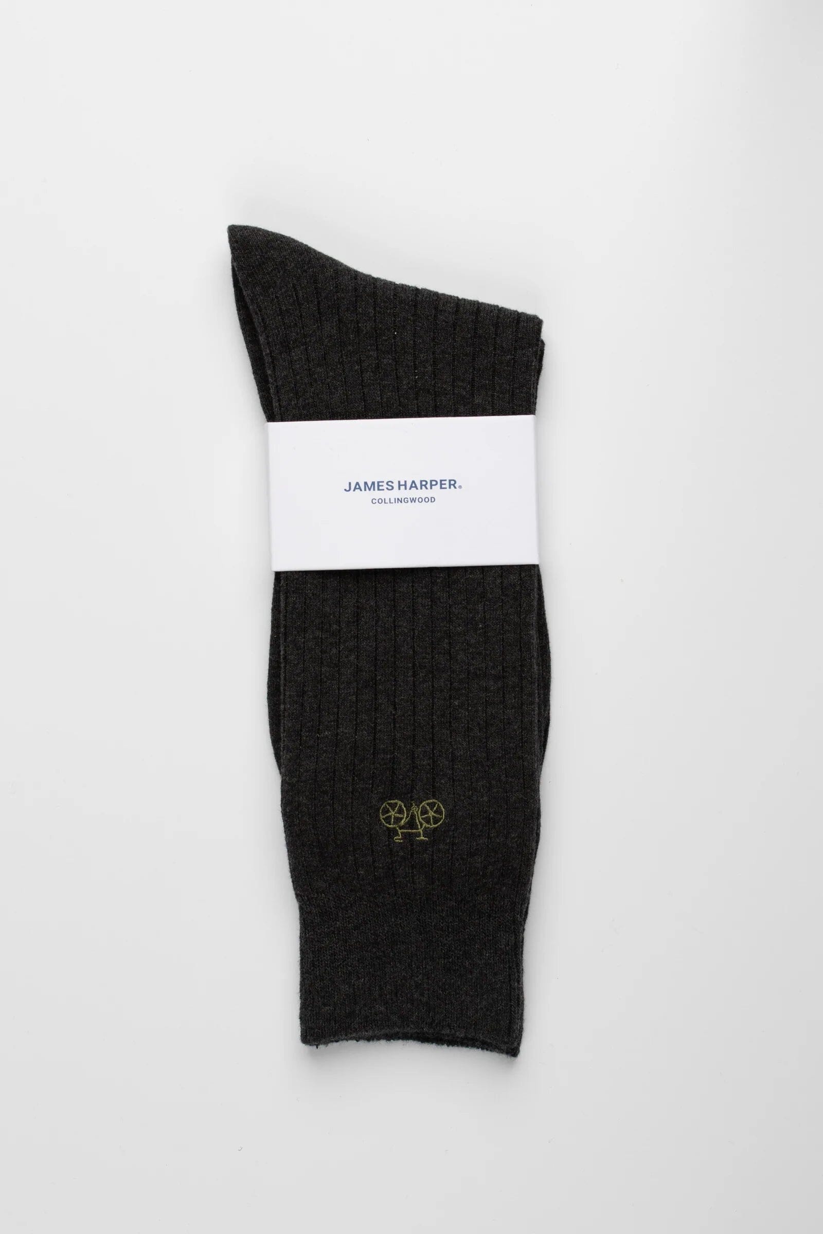 Charcoal Marle Ribbed Socks Socks Clinks