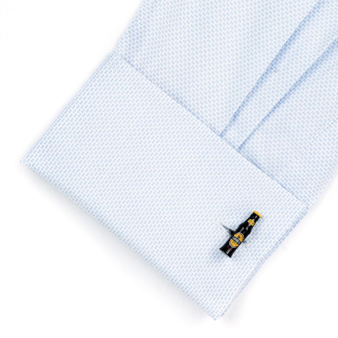 Black & Yellow Beer Bottle Cufflinks Novelty Cufflinks Clinks Australia