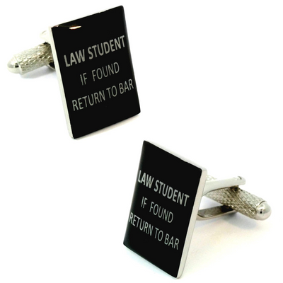 Law Student Slogan Cufflinks (if found, return to bar)