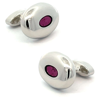 Oval Feature Purple Cufflinks