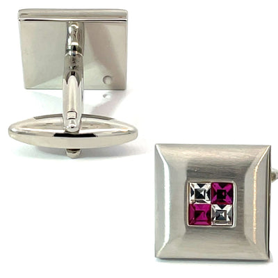 Purple Crystal Four Square Cufflinks