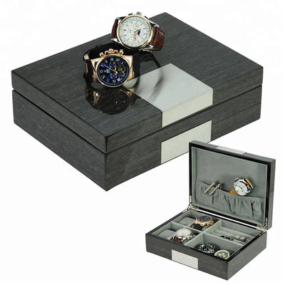 Wenge Wooden Cufflink Watch Box