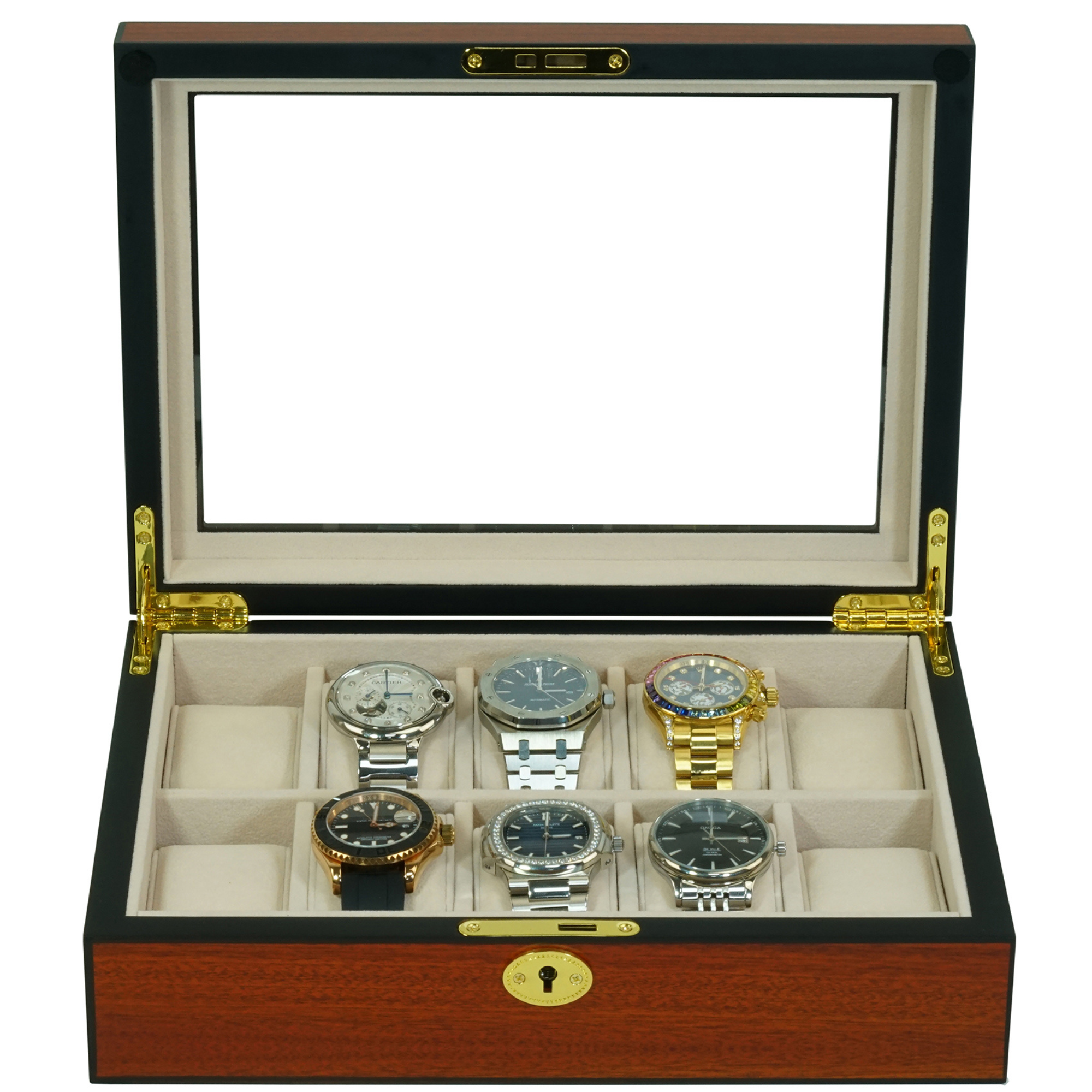 Cherry Wooden Watch Box for 10 Watches