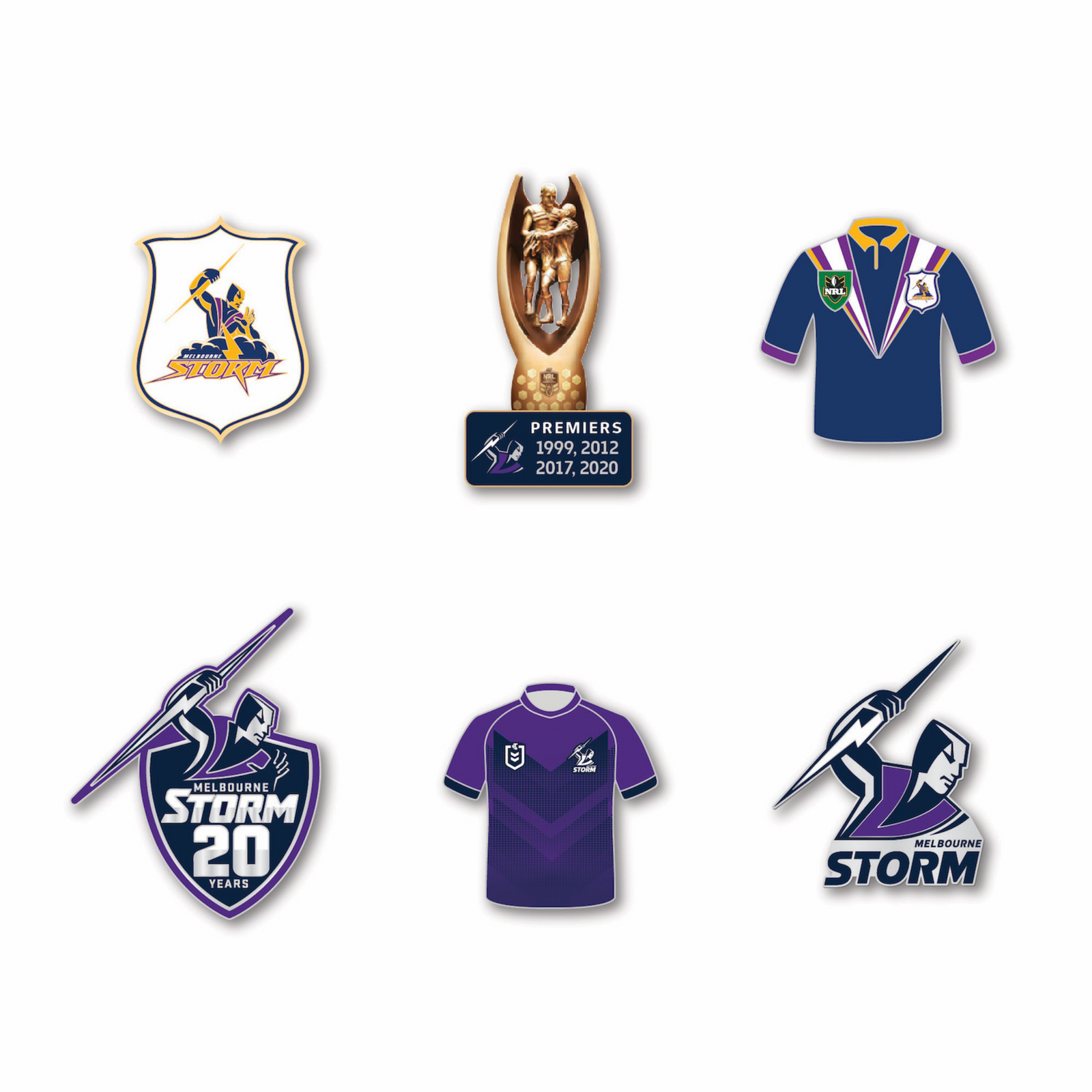 Melbourne Storm Logo NRL Pin Set