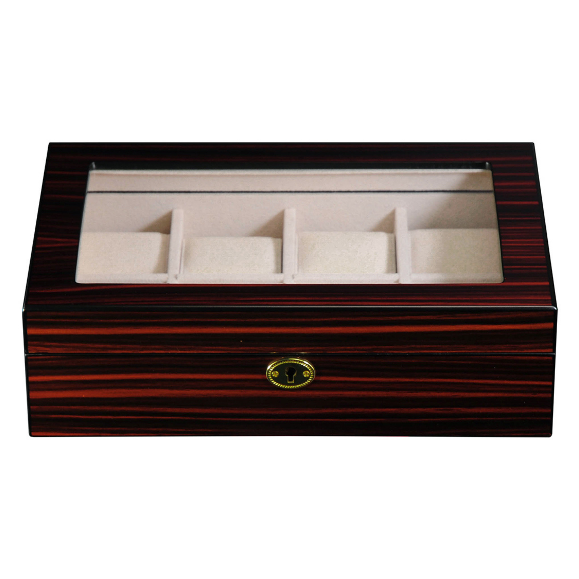 Ebony Wooden Watch Box for 8 Watches