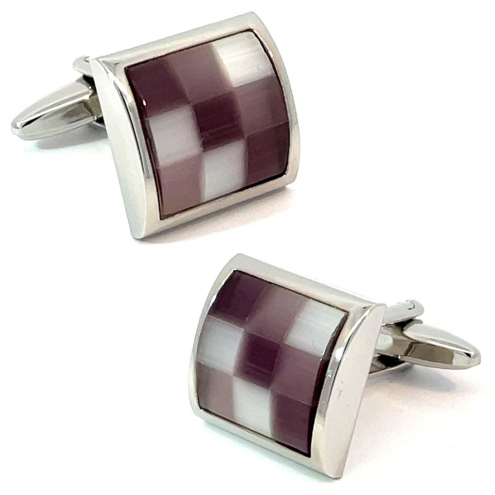 Purple Check Cufflinks