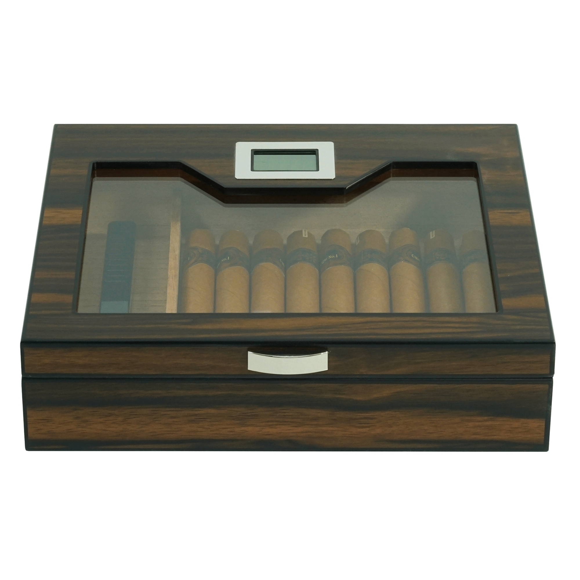 12-20 CT Ebony Wooden Cigar Humidor Box for Cigars
