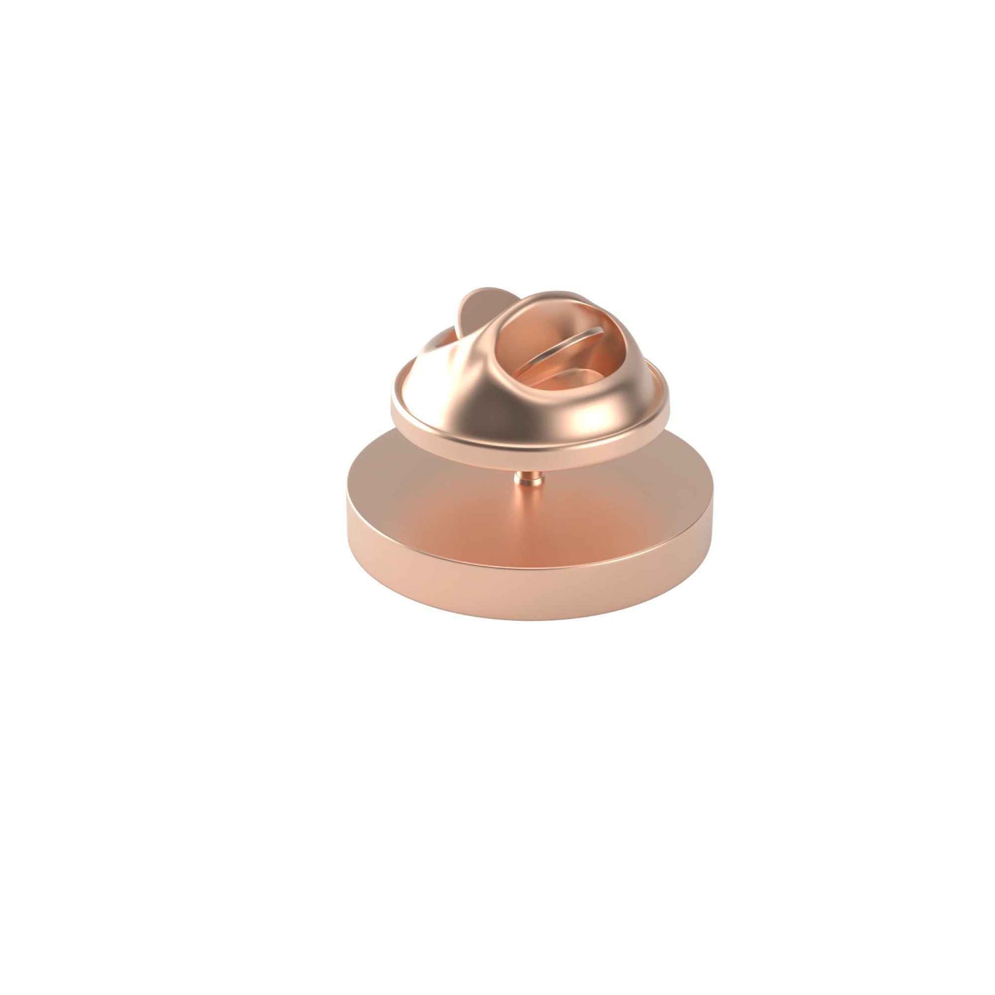 Round Brushed Rose Gold Engravable Lapel Pin