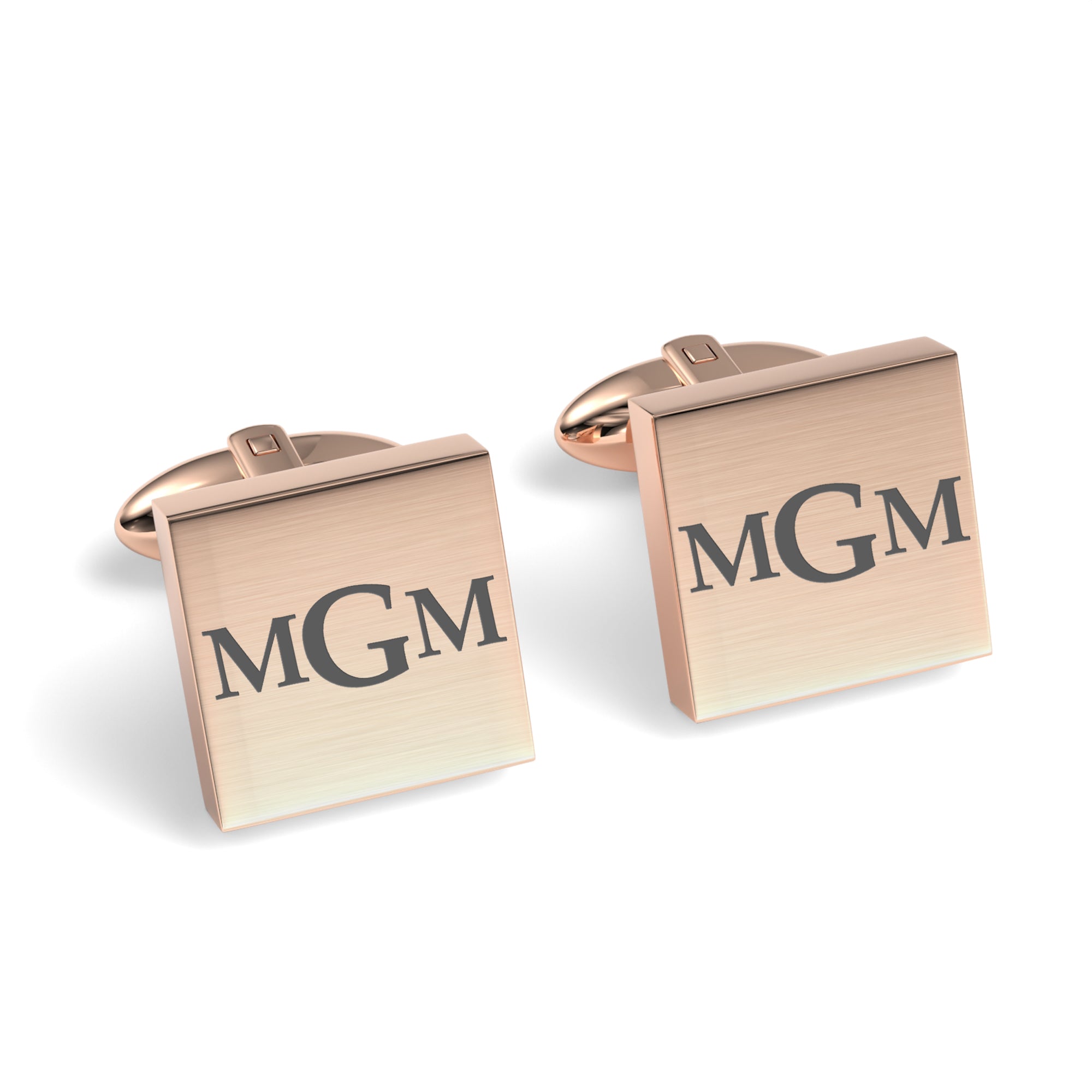 Engraved Monogram Initials Square Cufflinks