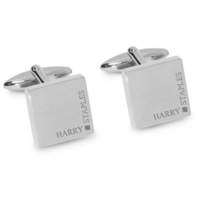 Full Name Engraved Cufflinks in Silver