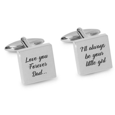 Love You Forever Dad I’ll Always Be Your Little Girl Cufflinks in Silver
