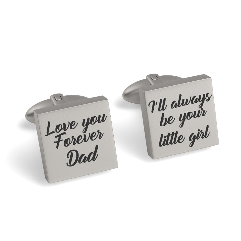 Love You Forever Dad Engraved Square Cufflinks